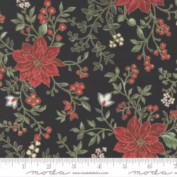 Merry Manor Metallic - Poinsettia Waltz Black