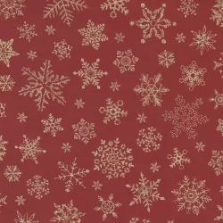 Merry Manor Metallic - Snowflake Crimson
