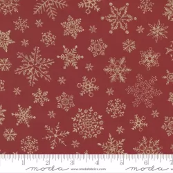 Merry Manor Metallic - Snowflake Crimson