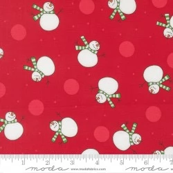 Snow Time - Tossed Snowman Poinsettia Red - PRE-ORDER DUE JUNE