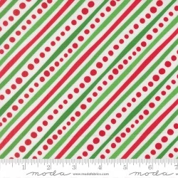 Snow Time - Dotted Bias Stripe Winter White - PRE-ORDER DUE JUNE