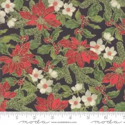 Poinsettias And Pine - Poinsettias Holly Ebony