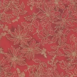 Poinsettias And Pine - Poinsettia Outlines Crimson