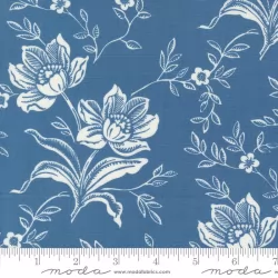 Denim and Daisies - Woodcut Bloom Denim