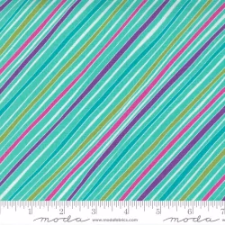 Petal Power - Bias Stripe Awesome Aqua - 1 Cut FQ