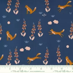 Meander - Foxes Navy - 1 Cut FQ