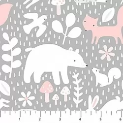 Hello Little One - Animals On Grey And Pink