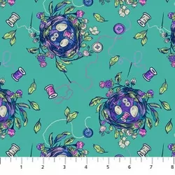 Stag and Thistle - Sew Bountiful Turquoise