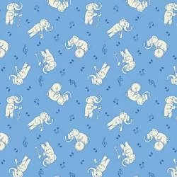 Nana Mae VI - Musical Elephants Blue