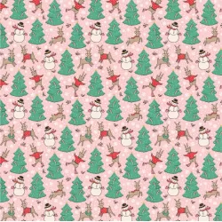 Oh What Fun by Elea Lutz - Skating Deers Pink