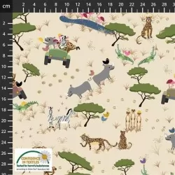 Coco's Safari - Allover Scene Sand - 1 Cut FQ