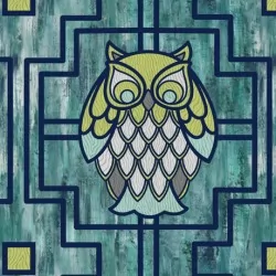 Nocturne - Owls Trellis Aqua