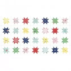 Quilt Fair by Tasha Noel - Scrappy Stars Cheater Print White