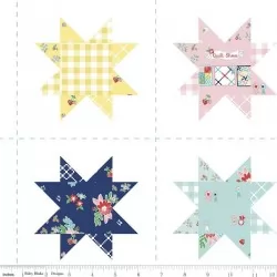 Quilt Fair by Tasha Noel - Scrappy Stars Cheater Print White