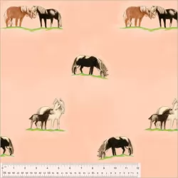 Heather Ross By Hand - Ponies Peach