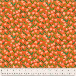Heather Ross By Hand - Flowerbed Coral
