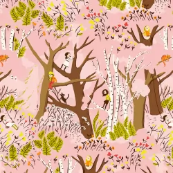 Studio Edit by Heather Ross - Girls In Trees Pink