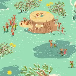 Studio Edit by Heather Ross - Christmas Mice - 17" Bolt End