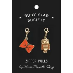 Ruby Star Society - Zipper Pulls - Butterfly and Owl by Alexia Marcella Abegg
