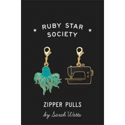 Ruby Star Society - Zipper Pulls - Octopus and Sewing Machine by Sarah Watts