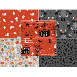 Castle Spooky - *Fat Quarter Bundle - Orange/Grey*