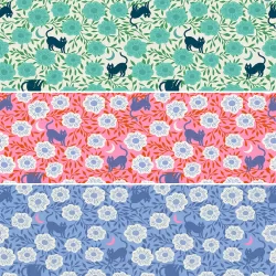 Ruby Star Society - Backyard - Hiding Cat Fat Quarter Bundle - 3 FQs
