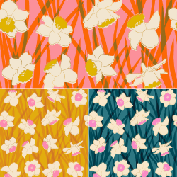 Ruby Star Society - Reverie - Daffodils Fat Quarter Bundle - 3 FQs