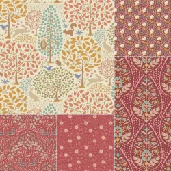 Sanctuary by Tilda - *Fat Quarter Bundle - Rhubarb*