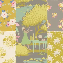 Sunday Brunch by Tilda - Fat Quarter Bundle - Grey Yellow