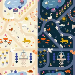 Ruby Star Society - Woodland Park - Garden Map Fat Quarter Bundle - 2 FQs